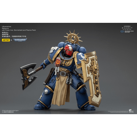 Warhammer 40K Ultramarines Metaurus with Power Axe, Stormshield and Plasma Pistol Action Figure JoyToy JT02786
